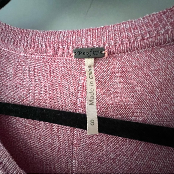 2/$10! Poof! cotton high-low tunic long sleeve crew neck sweater pink small - Picture 7 of 11
